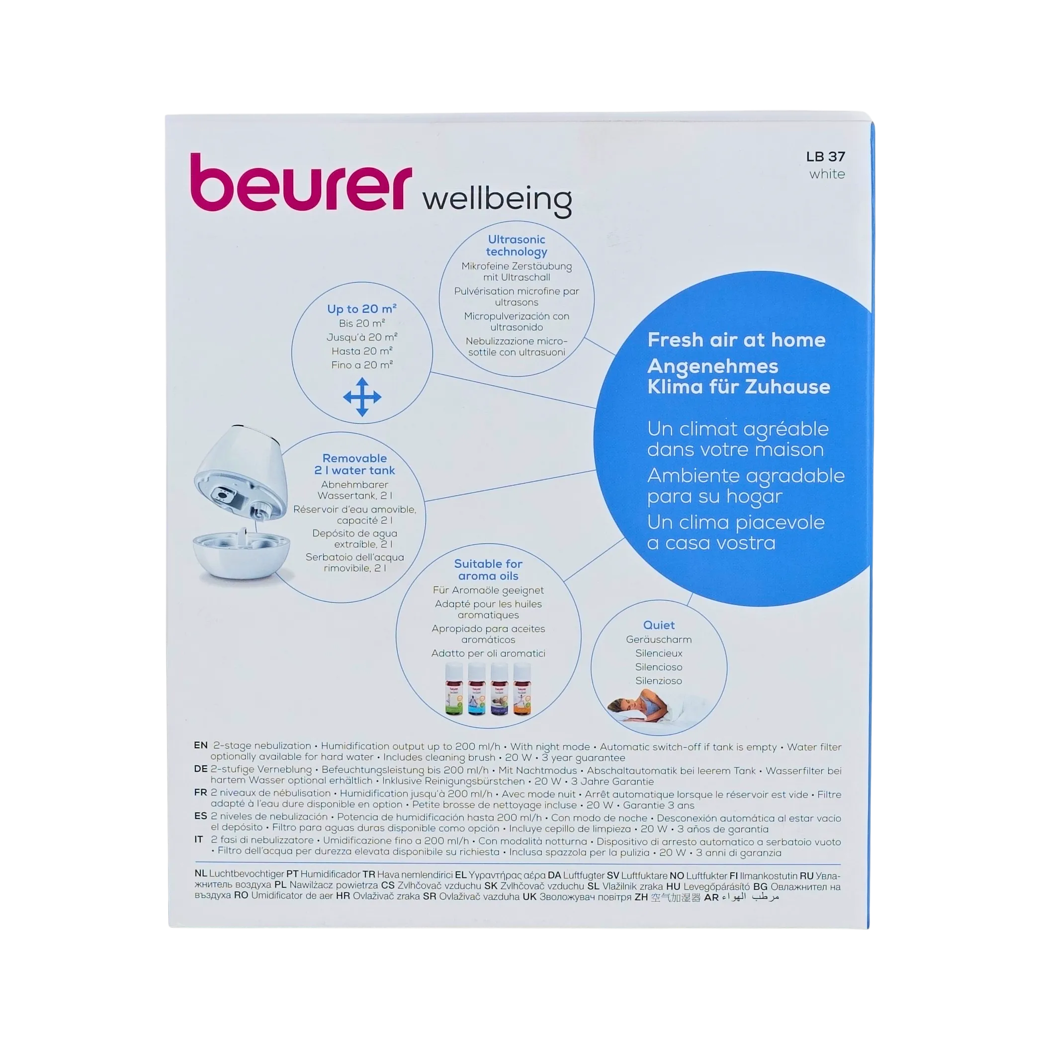 BEURER Ultrasonik Hava Nemlendirici LB 37 Beyaz - Görsel 5