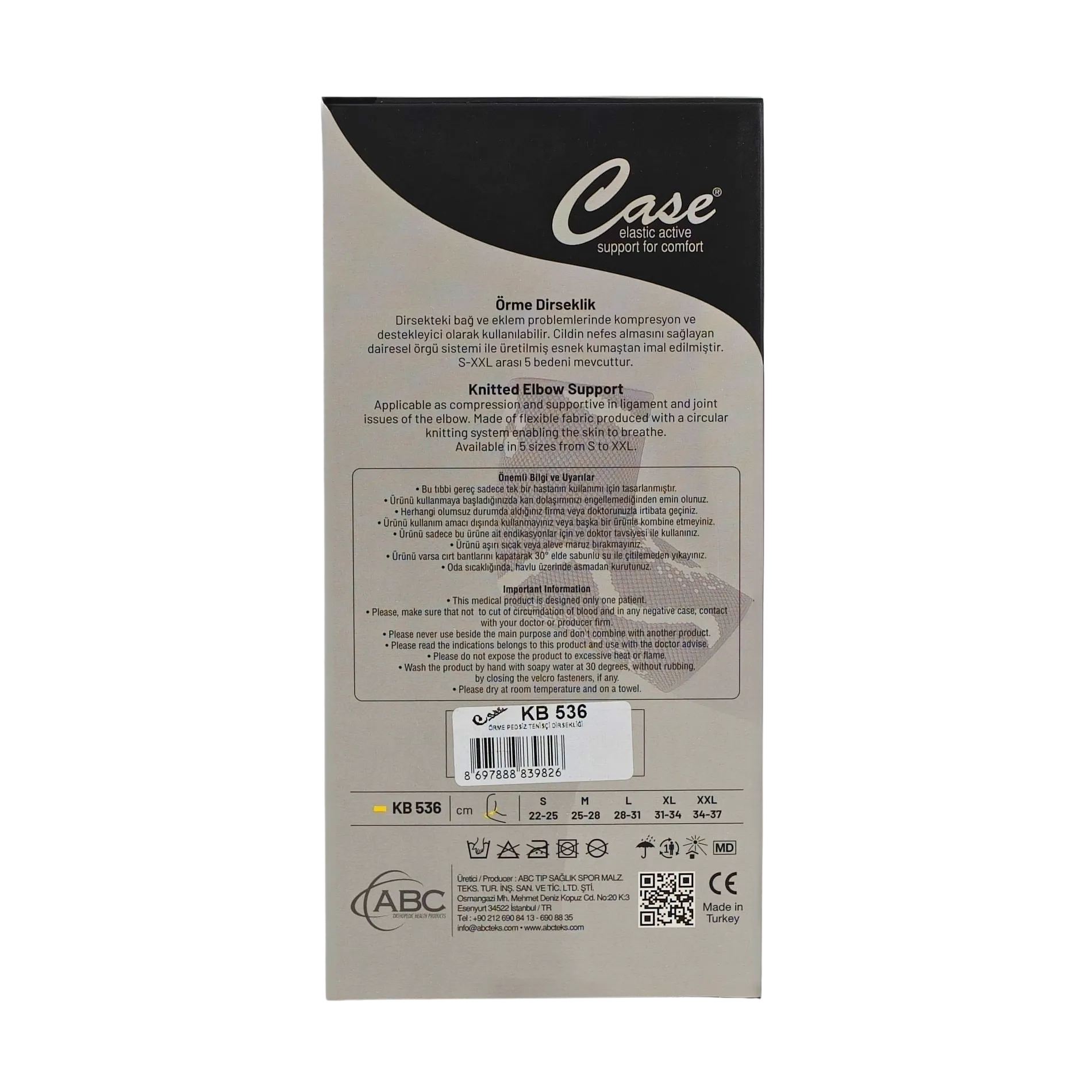 CASE Epikondilit Bandaj Pedsiz (Örme) XXL - Görsel 4