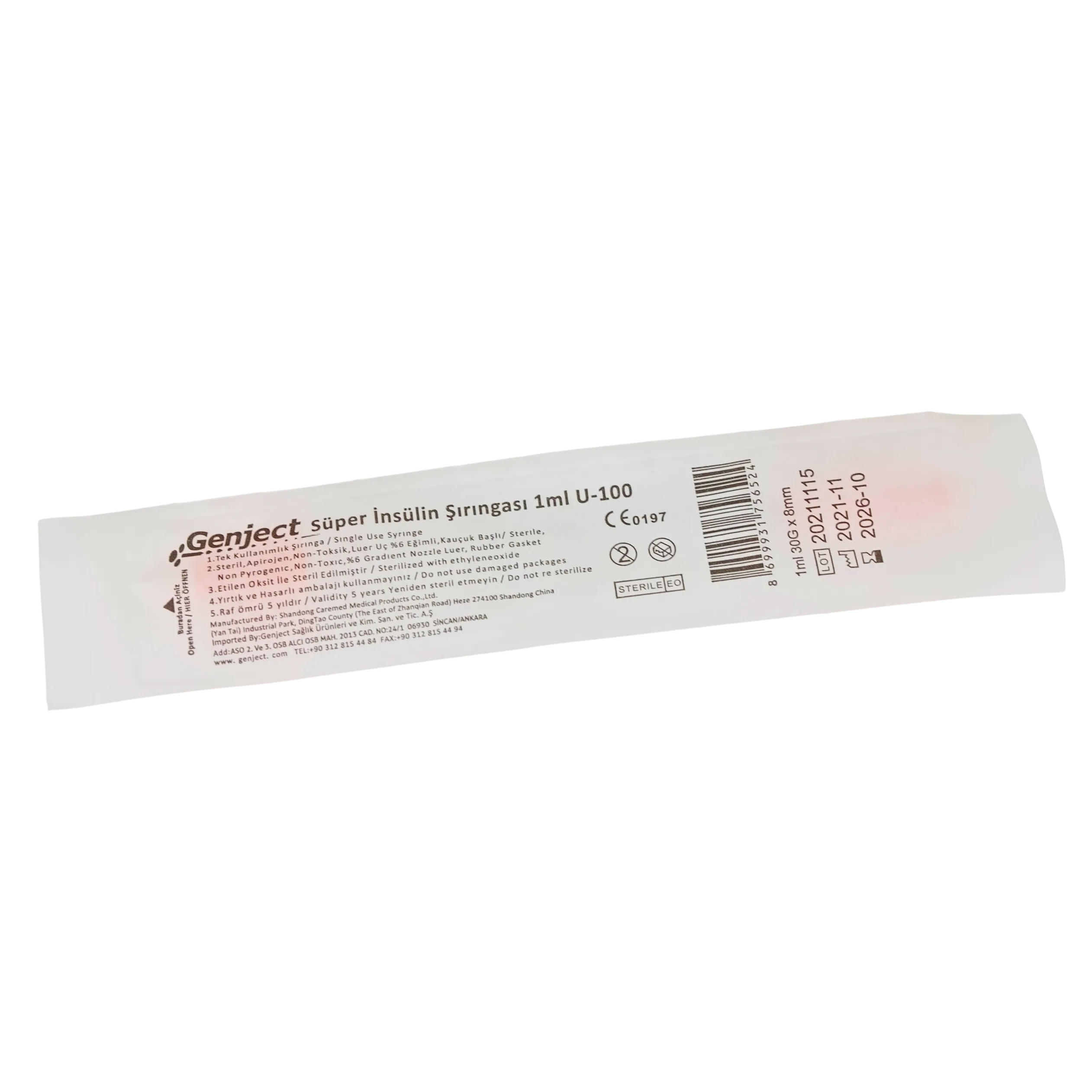 GENJECT İnsülin Enjektörü 1 CC 3P (30 G x 8 mm) Süper İnsülin - Görsel 3