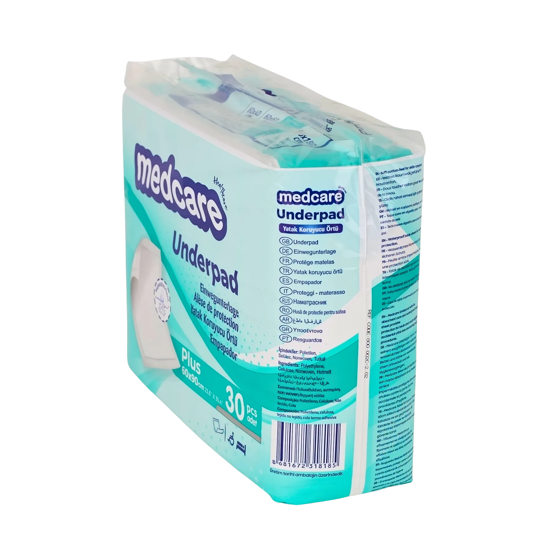 MEDCARE Yatak Koruyucu Yoğun Pamuk 60X90 Cm 30 Adet (Yeşil Pk) - Görsel 2