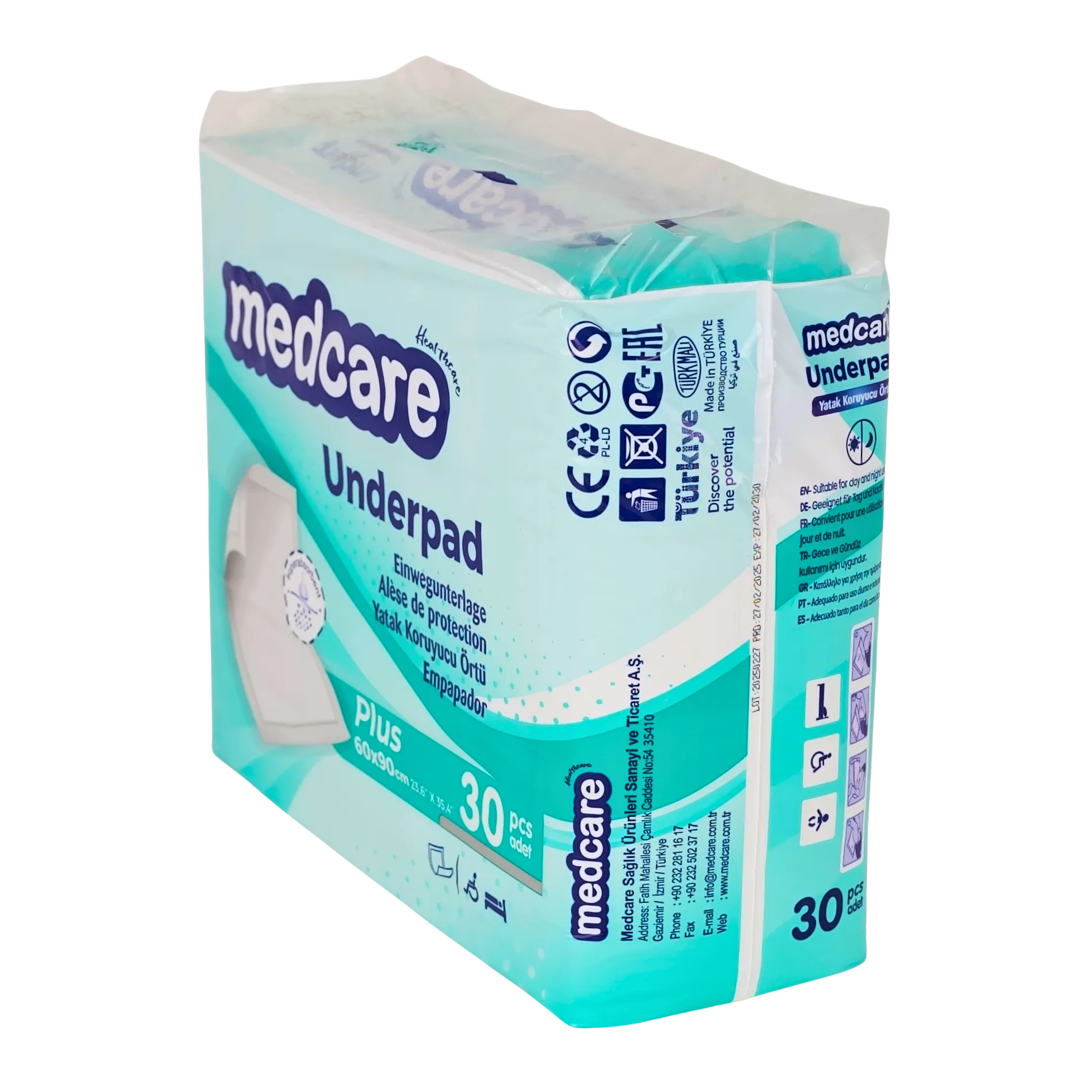 MEDCARE Yatak Koruyucu Yoğun Pamuk 60X90 Cm 30 Adet (Yeşil Pk) - Görsel 3