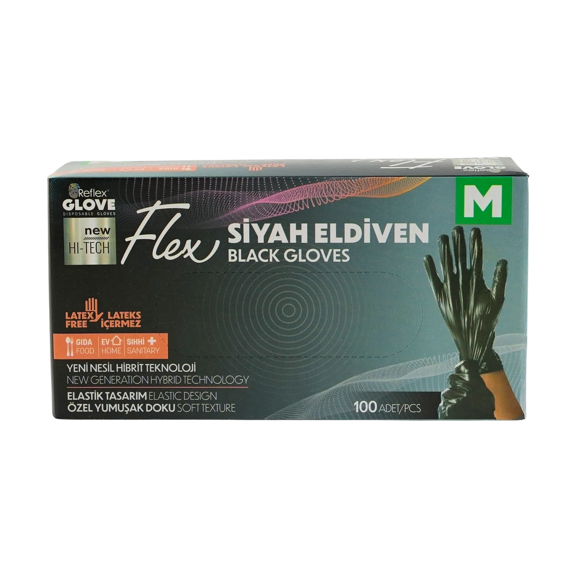 REFLEX Flex Eldiven Siyah Pudrasız (M) - Görsel 2