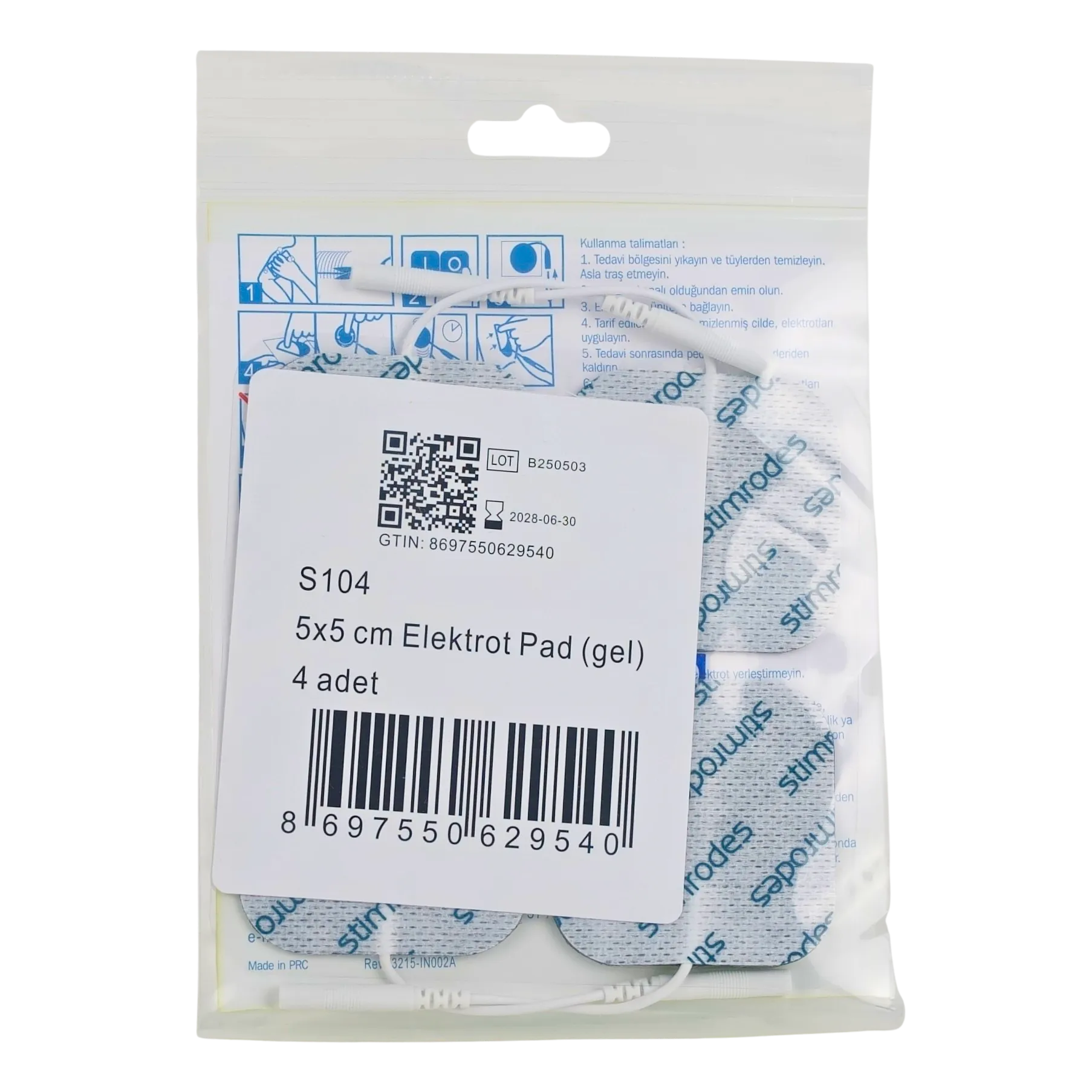 STIMRODES S104 (5x5 cm) Tens Pedi Karbon Film Elektrot (4 Adet) - Görsel 2